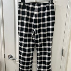 GAP Black and White Checkered Flare Pants